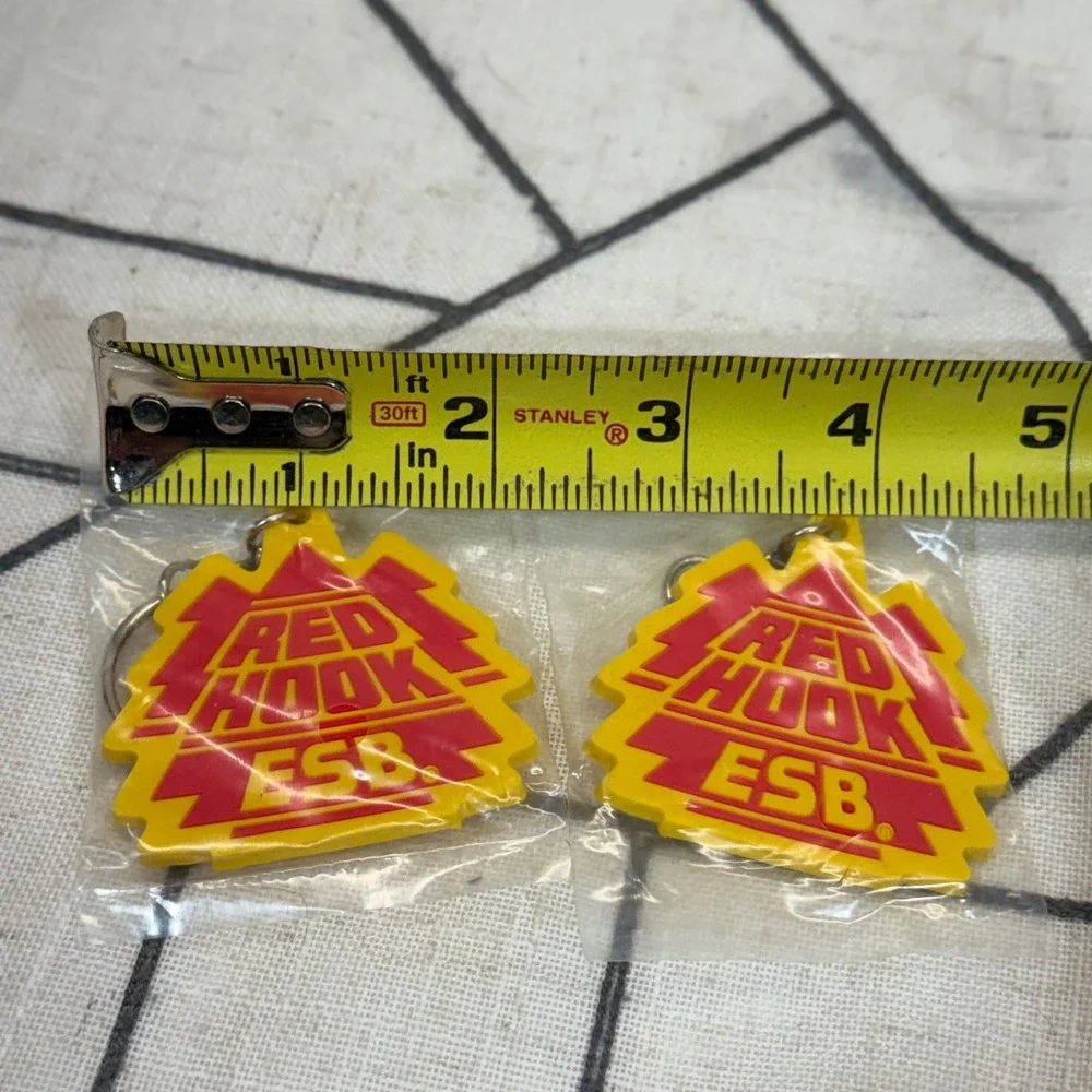 Redhook Brewery ESB Keychain Set OS Yellow Red Rubber Beer Promo 2pc New